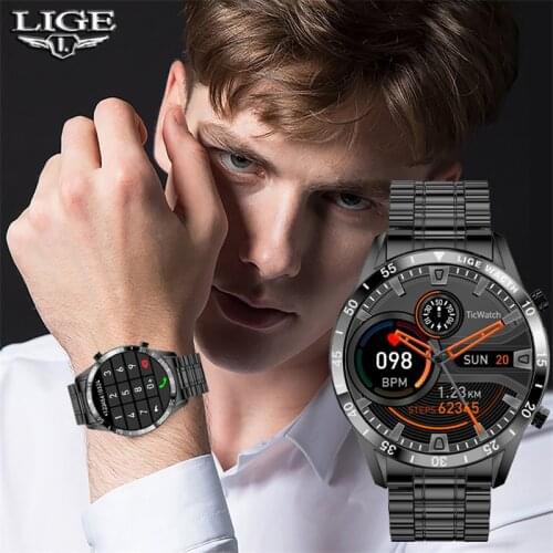 LIGE 2021 New Men Smart watch Bluetooth Call watch Heart Rate blood pressure IP67 waterproof Sports Fitness watch Smartwatch men