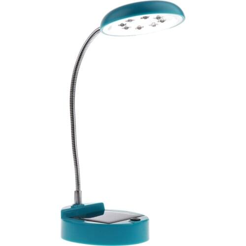 Solar LED Desk Lamp, Flexible Eye-Caring Table Lamp & USB Charing Port, Night Light for Office/Bedroom- Blue/Purple/Green Color