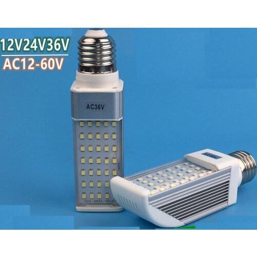 10pcs 5w 7w 10w 12w 15W 20W E27 G24 AC/DC12v 24v 36V 48v 60V led corn bulb LED horizontal/cross plug lamp for ceramic factory