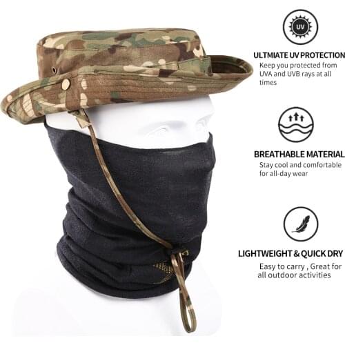 US Tactical Men Multicam Boonie Hat Bucket Military Camouflage Army Hunting Outdoor Hiking Fishing UV Protection Fisherman Cap