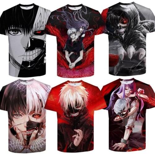Tokyo Ghoul Kaneki Ken Touka Kirishima Kamishiro Rize Cosplay 3D T-shirt Aldult Unisex Tops Kids Short Sleeve