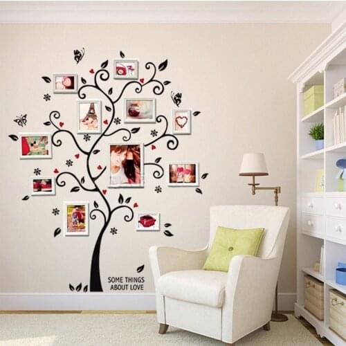 Creative Diy Photo Frame Tree Wall Stickers Home Decor Living Room Decorative Pvc Decals Diy Poster Hot Mural Art
