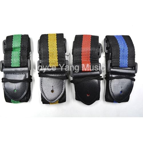 Niko 4 Colors Stripe Universal Durable Acoustic Electric Guitar Strap Leather Ends Free Shipping Wholesales