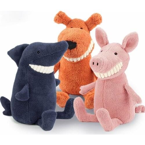 Fun Animals Shape Toys Smiling Big Teeth Plush Toy Lovely Cute Stuffed Soft Animals Bear Dog Frog Pig Plush Toy Doll For Dogs