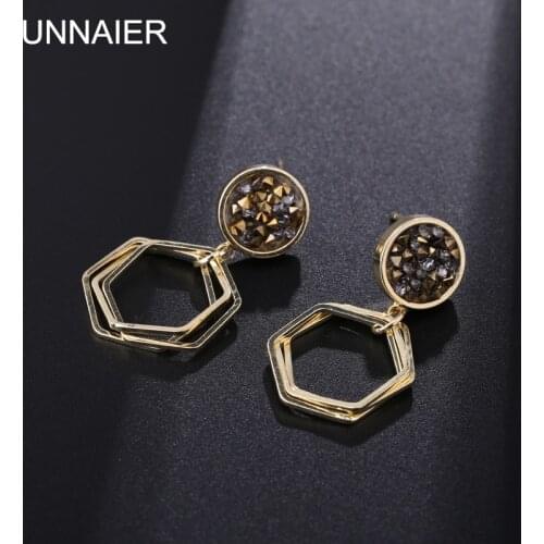 Earrings female geometric black full diamond oil drop earrings S925 silver needle hypoallergenic 2021 new fashion earrings