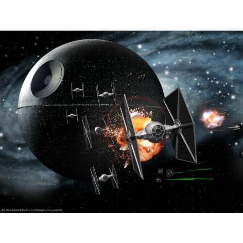 Star battle wars death star Outer space ship background High quality Computer print party photo backdrop