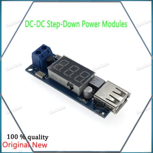 DC-DC 4.5-40V To 5V 2A USB Charger LED Step-down Buck Converter Voltmeter Module Low Power