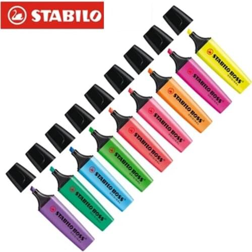 1pcs Germany Stabilo Highlighter Pen Boss BOSS Color Marker Strokes Focus Notes Pen