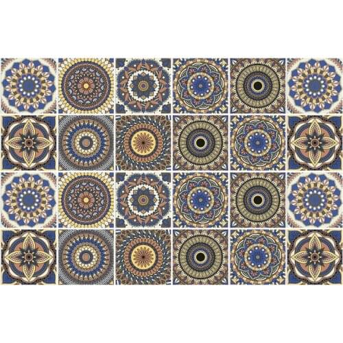 R7RC 10pcs Backsplash Tile Stickers Peel Stick Wallpaper Waterproof Removable Floor Stair Decals for Bathroom Kitchen