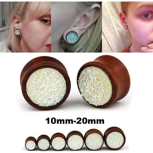 2PCS Wood Ear Plug Tunnels Gauges Earrings Ear Flesh Piericing Tunnel Earlet Expander Stretcher Punk Body Jewelry for Women Men