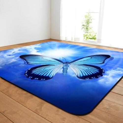 3D Cartoon Butterfly pattern Mat/Rug Child Play Area Rug Soft Flannel Memory Foam Kids Room Game Carpets for Living Room Bedroom