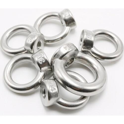 5pcs M6 M8 M10 M12 stainless steel Eye Nut Marine Lifting Eyenut Ring Nut Loop Hole for Cable Rope Lifting