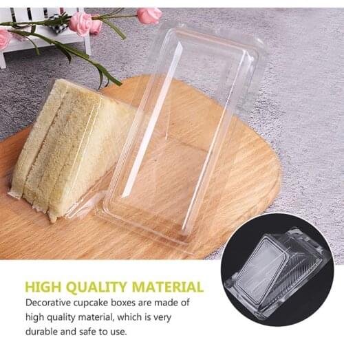 50pcs Sandwich Packing Boxes Plastic Sandwich Case Sandwich Triangle Boxes