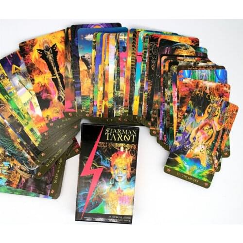 78 Cards Deck Starman Tarot Mysterious Divination Full English Oracle Deck Fun Family Party Board Game