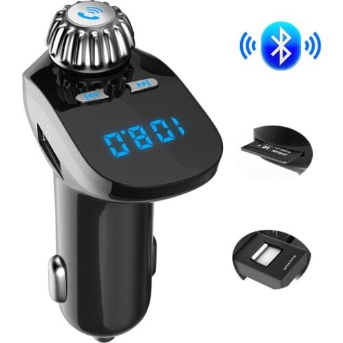 FM Modulator Car MP3 Player A2DP Music Bluetooth 4.2 FM Transmitter Handsfree Car Kit 5V 3.1A Dual USB Support TF Card U Disk