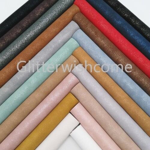 Glitterwishcome 21X29CM A4 Size Vinyl For Bows Nubuck Leather with Glitter Fabirc Faux Leather Sheets for Bows, GM301A
