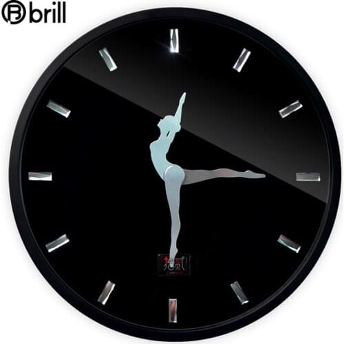 Dance Large Wall Clock Metal Creative Living Room Wall Watches Home Decor Modern Silent Clocks Ballet Dancer Black Wall Clock