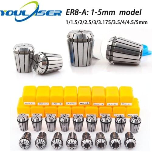 Collet Chuck CNC Spindle ER8A Lathe Tool Holder Set 1-5mm for CNC Engraving Milling Lather Tool