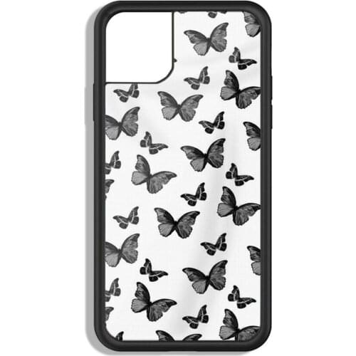 Grey butterfly Phone Cases for iPhone 12 11 pro max Xs X Xr 7 8 6 6s plus se 2020 for samsung s21 s30 note 84