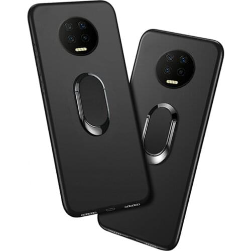 Cover For Infinix Note 7 Case Red Blue Black Classic Finger Ring 360 Degree Rotation Soft Silicon