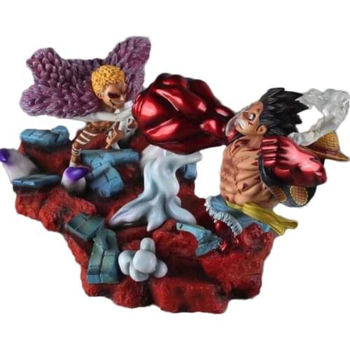 One Piece GK Action Figure Monkey D Luffy VS Donquixote Doflamingo Anime Model Pvc 18cmCollection KO Toy Exquisite Decoration