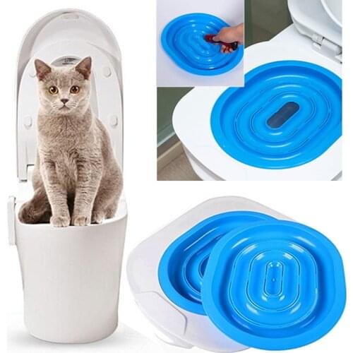 Hot Sale Plastic Cat Toilet Training Kit Litter Box Puppy Cat Litter Mat Cat Toilet Trainer Toilet Pet Cleaning Training Supply