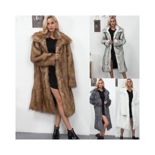 And Women Autumn Winter New Fashion Long Faux Fur Coat MT0942