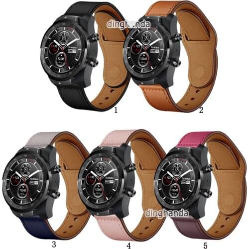 Quality Leather Watch Band Strap for Ticwatch Pro Pro3 Pro 2020 Strap for Ticwatch GTX E2 S2 E 2 strap 20mm 22mm