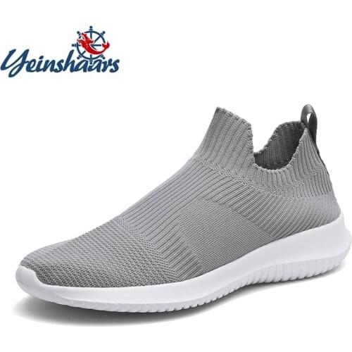 YEINSHAARS Summer Fashion Men Sneakers Breathable Men Fashion Shoes Slip On Sneakers Cheap Men Loafers Shoes Without Laces