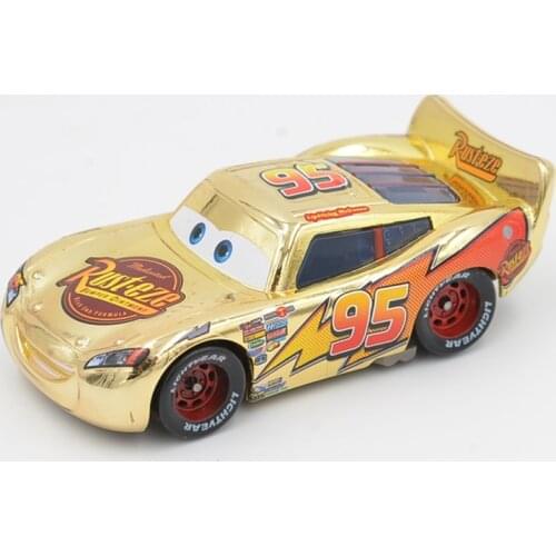 Disney Hot Sales Pixar Cars Gold Lightning McQueen Diecast Metal Alloy Model Toys Cars For Childrens Best Gifts
