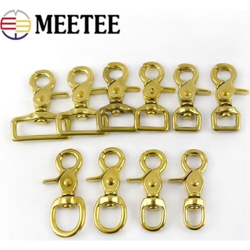 2Pcs 14-38mm Solid Brass Metal Buckles for Bag DIY Dog Collar Straps Swivel Trigger Clips Snap Hook Luggage Accessories BD271