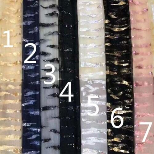 Fashion Womens Dress Sequin Embroidered Fabric Embroidery Lining Simple Mesh Polyester Multi-Color Lace Embroidery Lining