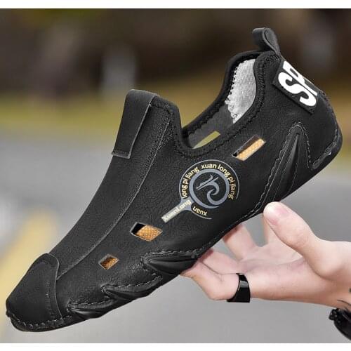 Big Size Men Leather Shoes Fashion Slip On Shoes For Men Italian Leather Men Loafers Brand Men Shoes