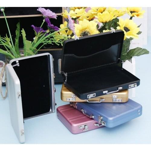 New Metal Business ID Credit Card Holder Mini Suitcase Bank Card Holder Box Case