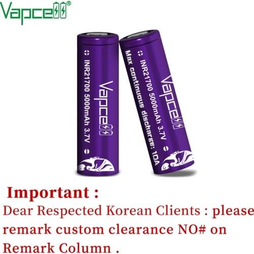 Original Vapcell INR21700 5000 mAh 10A M50 3.7V 21700 Rechargeable li ion battery high quality for flashlight lithium batteries