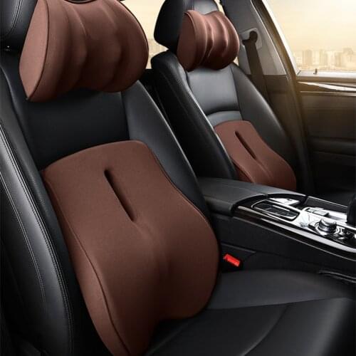 Car Seat Headrest Lumbar Cushion Neck Support Memory Back Brace Pillow Supports Ergonomics Auto Accessories Waist