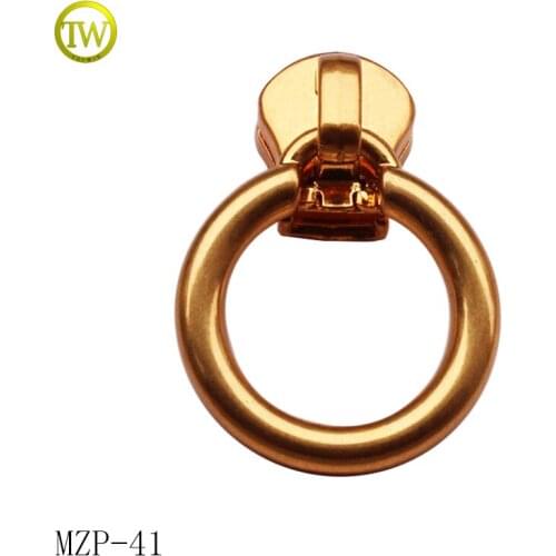 Custom fashion gold color Clothing Zipper Pull Metal Handbag Zipper Puller