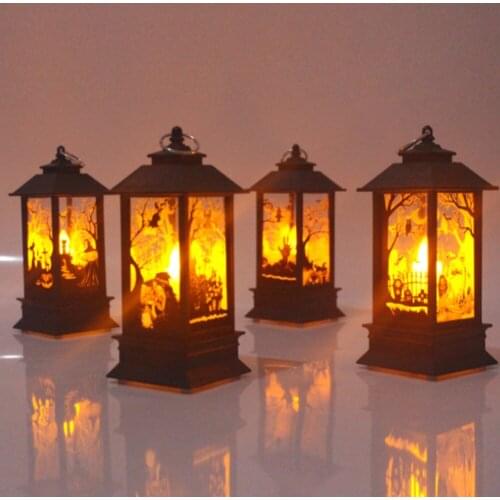Portable Retro Garden Lamp Lantern Hanging Lamp Lighting Landscape Lamp Pumpkin Castle Witch Skeleton Skeleton For Kid halloween