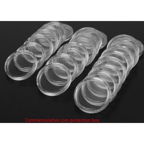 100pcs/lot Transparent Plastic Coin Holder Coin Collecting Box Case for Coins Storage Capsules Protection Boxes Container 26mm