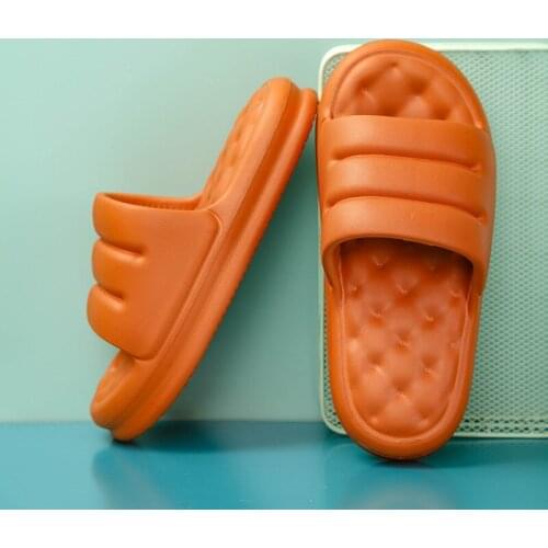 Summer Parent-Child Latex EVA Soft Particle Massage Home Sandals Thick Bottom 3cm Bathroom Flip Flops Couple Women Slippers