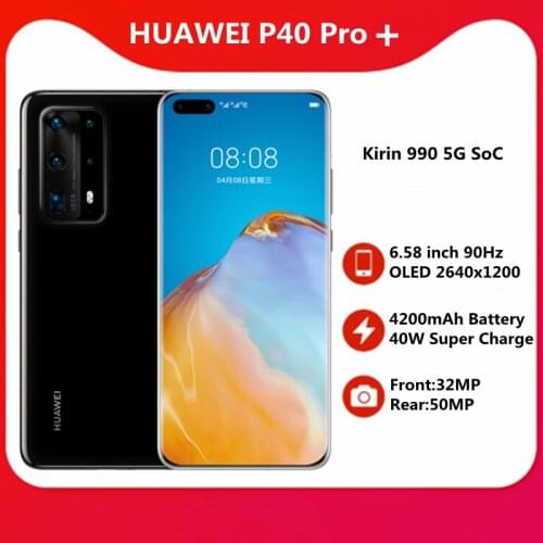 Original HUAWEI P40 Pro + Plus 5G Kirin 990 SmartPhone 6.58'' 90Hz OLED Scrren 4200mAh Battery 40W Super Charger Main 50MP NFC