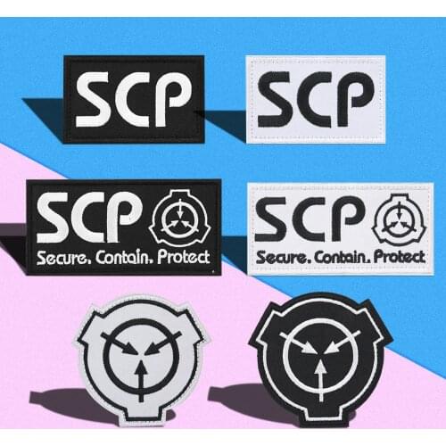 SCP supernatural symbol Patch for Embroidery Iron On Patche hook Loop Jacket Applique Badge Velcro Stripe On Clothes Decor
