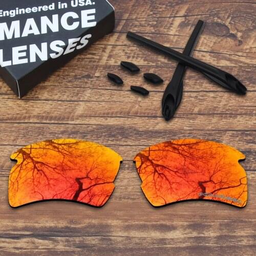 ToughAsNails Resist Seawater Corrosion Orange Red Polarized Replacement Lenses and Black Rubber Kit for Oakley Flak 2.0 XL