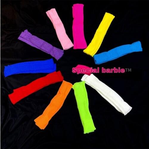 Streetwear Harajuku Punk White Red Bandage Cosplay Women Length Sleeve Gothic Fingerless Lace Mesh Mittens