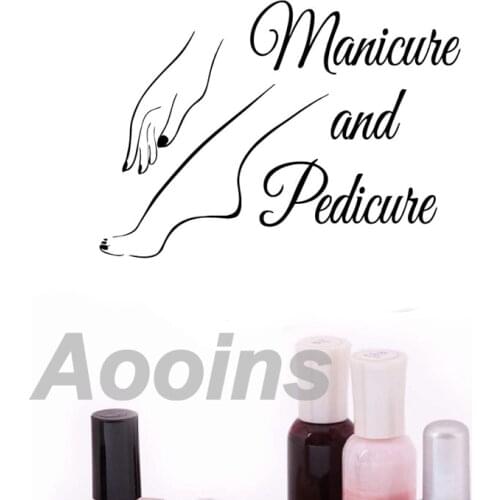 Beauty Salon Manicure Pedicure Vinyl Wall Window Sticker Decoration Nail Art Polish Wall Art Mural Decals Beauty Salon Decor
