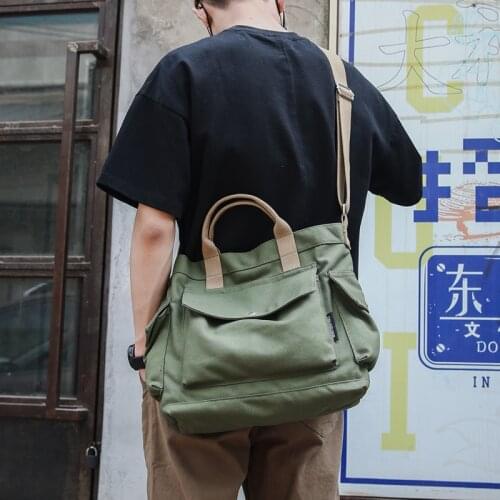 Waterproof Wax Canvas Bag Retro Messenger Bag Casual Motorcycle Mens Shoulder Bag Locomotive Mens Side Package Poor Package