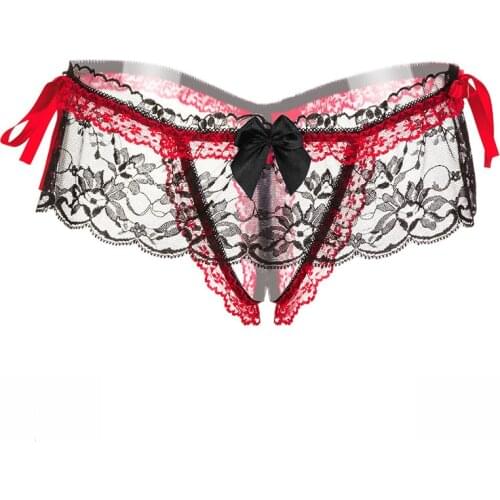 Women Sexy Lingerie hot erotic sexy panties Open Crotch Porn Lace underwear crotchless see through underpants sex wear g-string