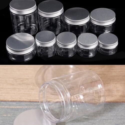 1pcs Clear Plastic Jar And Lids Empty Cosmetic Containers Makeup Box Travel Bottle 30ml 50ml 60ml 80ml 100ml 120ml 250ml 500ml