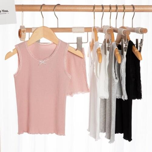 2021 Summer Girls Ribbed Pajamas Kids Cotton Underwear PJS Sleepwear Children Lounge Set Teenagers Toddler Clothing