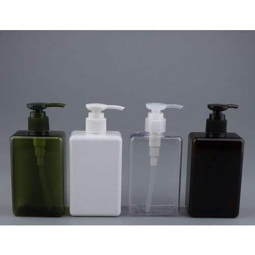 280ml Plastic Retangle Empty Pump Bottle Refillable Container For Shampoo Body Wash Lotion Cosmetics Cream